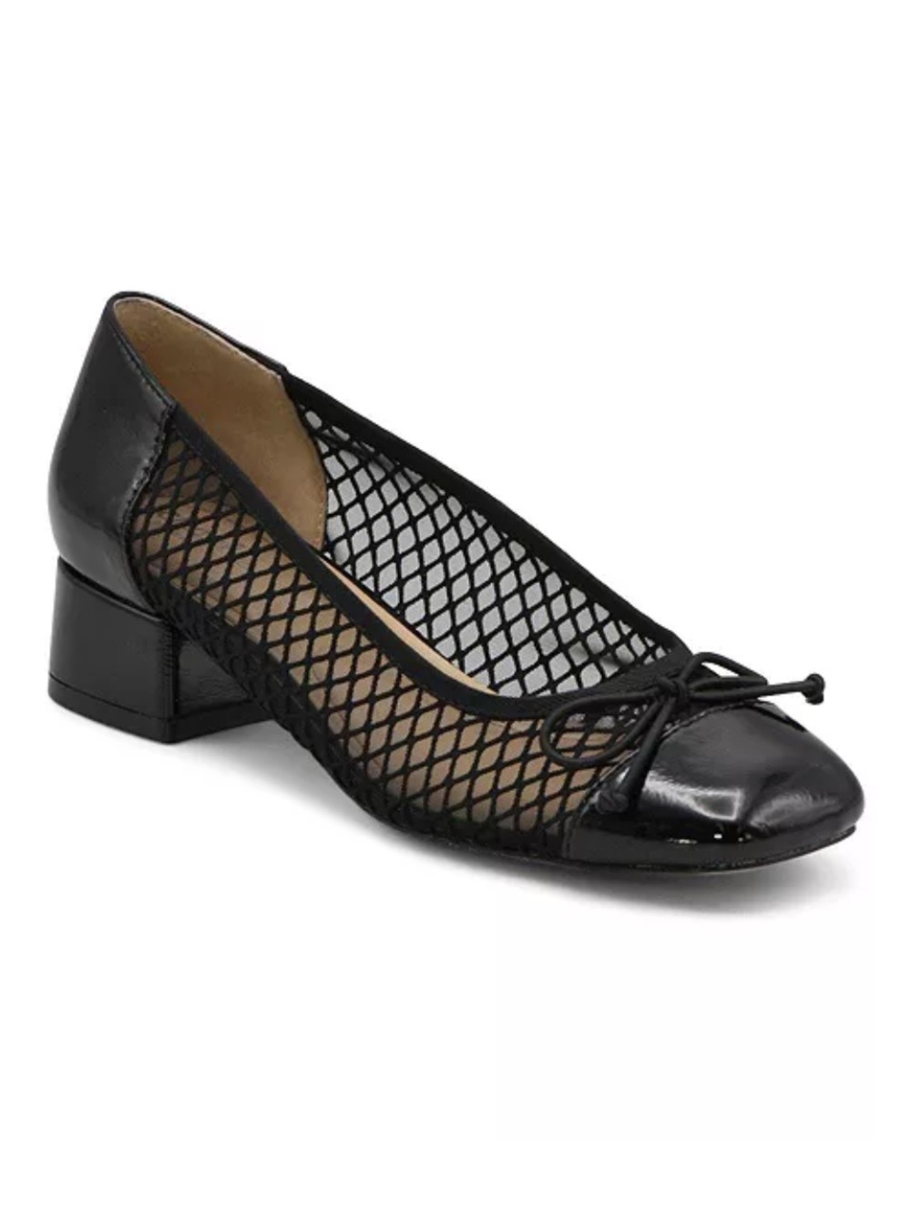 Charles David Zenith Mesh square toe shoe with Low Block Heel
